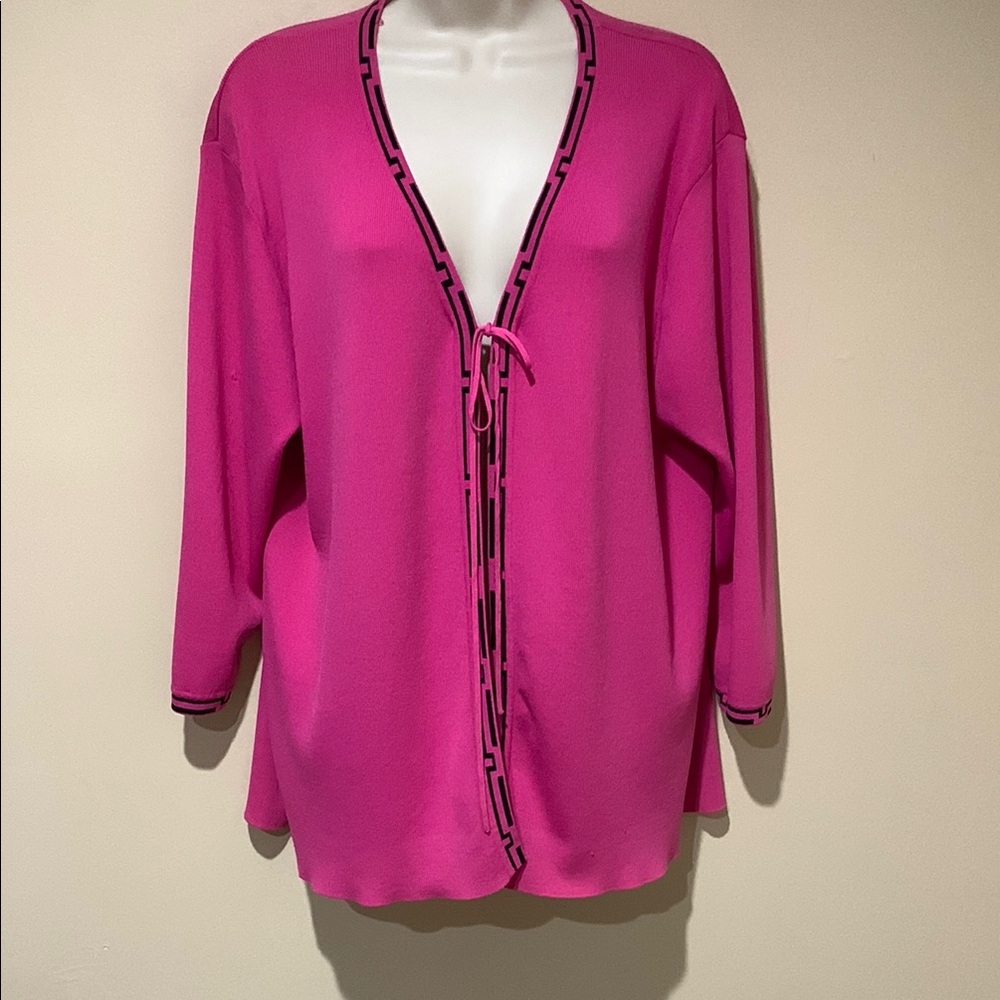 FINITY rayon/nylon knit jacket top
